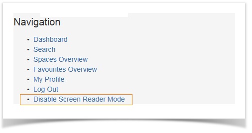 Disable Screen Reader Mode via Navigation